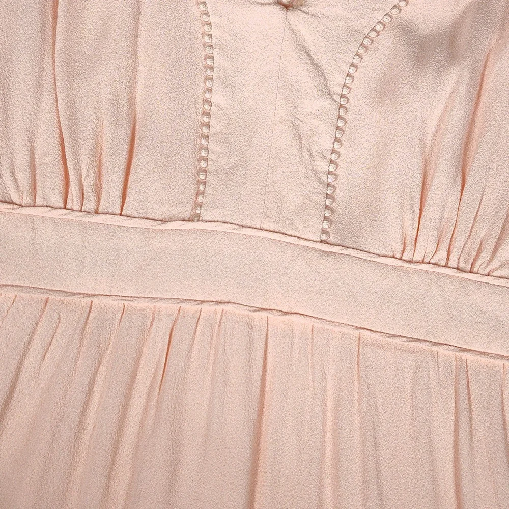 J. Crew Point Sur blush v-neck ruffle hem flutter‎ sleeve midi dress 10